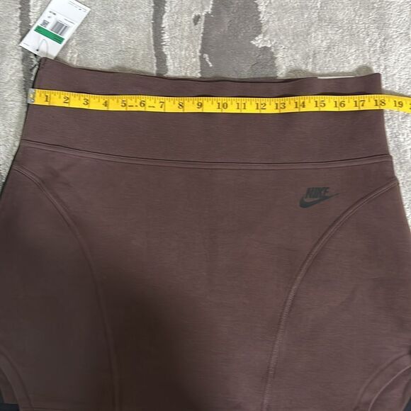 Nike Sportswear Tech Fleece High-Waisted Brown Mini Skirt - Picture 9 of 13